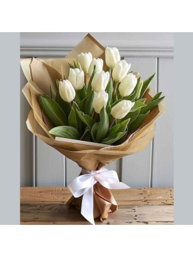 Tulip Sensation-White Bouquet