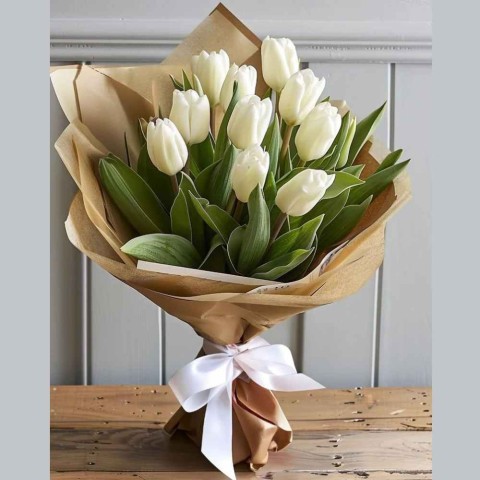 Tulip Sensation-White Bouquet