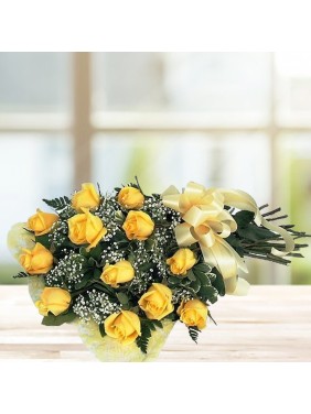 Bouquet of 12 Yellow Roses