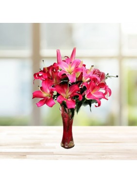 Dark Pink Oriental Lily