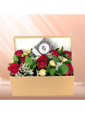 Elegant Roses Chocolates Arrangement