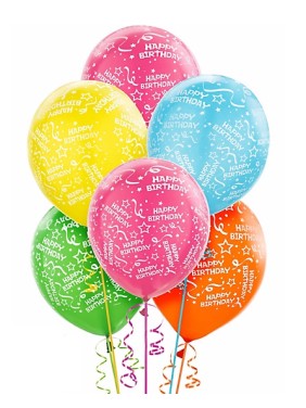 A Happy Birthday Balloons Bouquet 5 Pcs