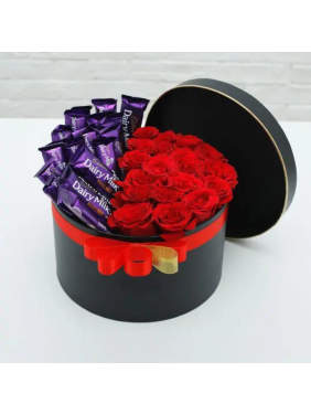 Red Roses & Dairy Milk Chocolate Box