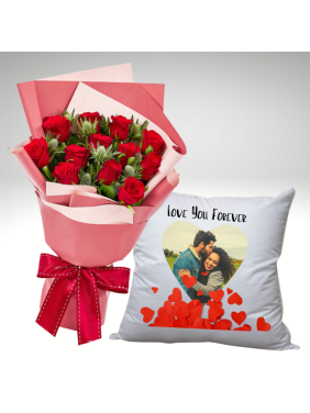 Roses & Personalized Pillow