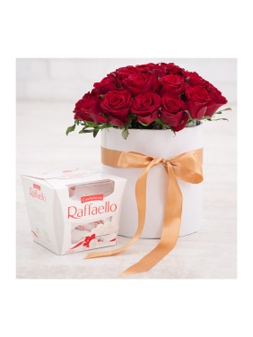 Red Roses & Raffaello Chocolate Box