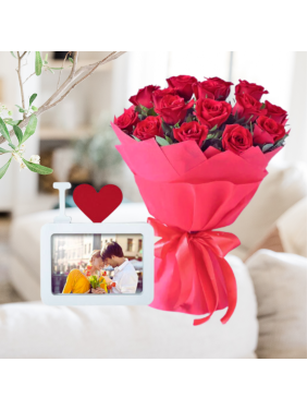 Love Memories Roses & Photo frame