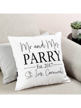 Mr & Mrs Personalized Pillow Cushion