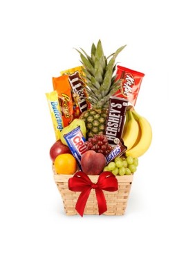 Fresh Fruit & Chocolate Basket Arrangement