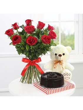 Love Teddy, Cake & Roses