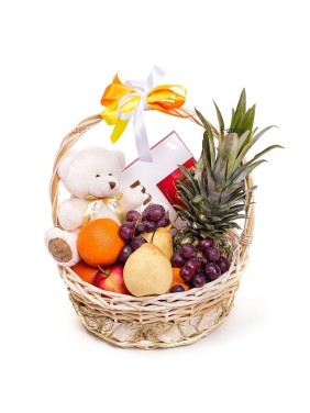 Fresh Fruit with Teddy Small Hamper