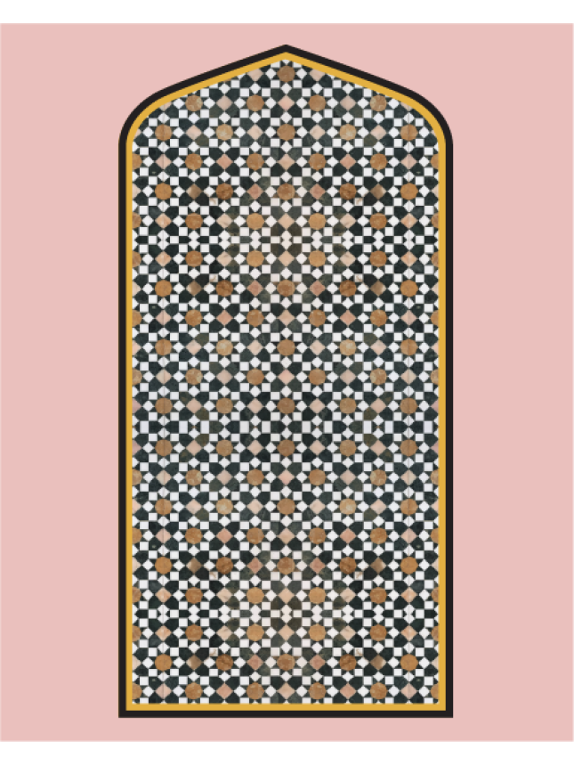 Mamounia Black & Brown Prayer Mat-Musholla Version (105x50 cm)