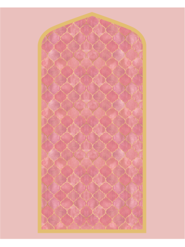 Mansour Prayer Mat-Pink-Musholla Version (105x50 cm)