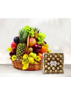 Ramadan Fresh Fruit & Ferrero Rocher Basket