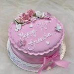 Round Fondant Happy Birthday Cake