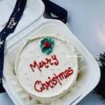 Happy Christmas Bento Cake - 500g Festive Christmas Tree Design