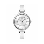 Elegant Quartz Analogue Ladies Watch White Dial & Leather Strap
