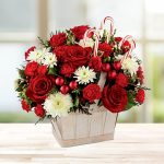 Assorted Roses Christmas Basket