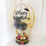 Happy Birthday Bubble Balloon & Mixed Roses