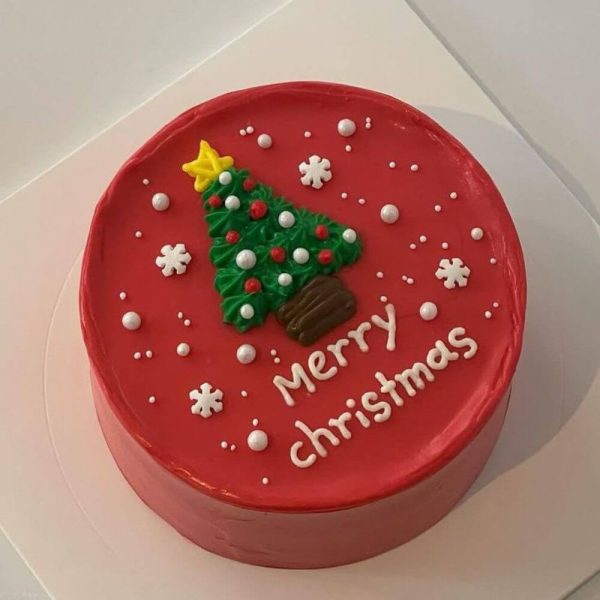 Happy Christmas Red Velvet Bento Cake - 500g Festive Holiday Delight
