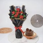 Roses & Rich Chocolate Cake