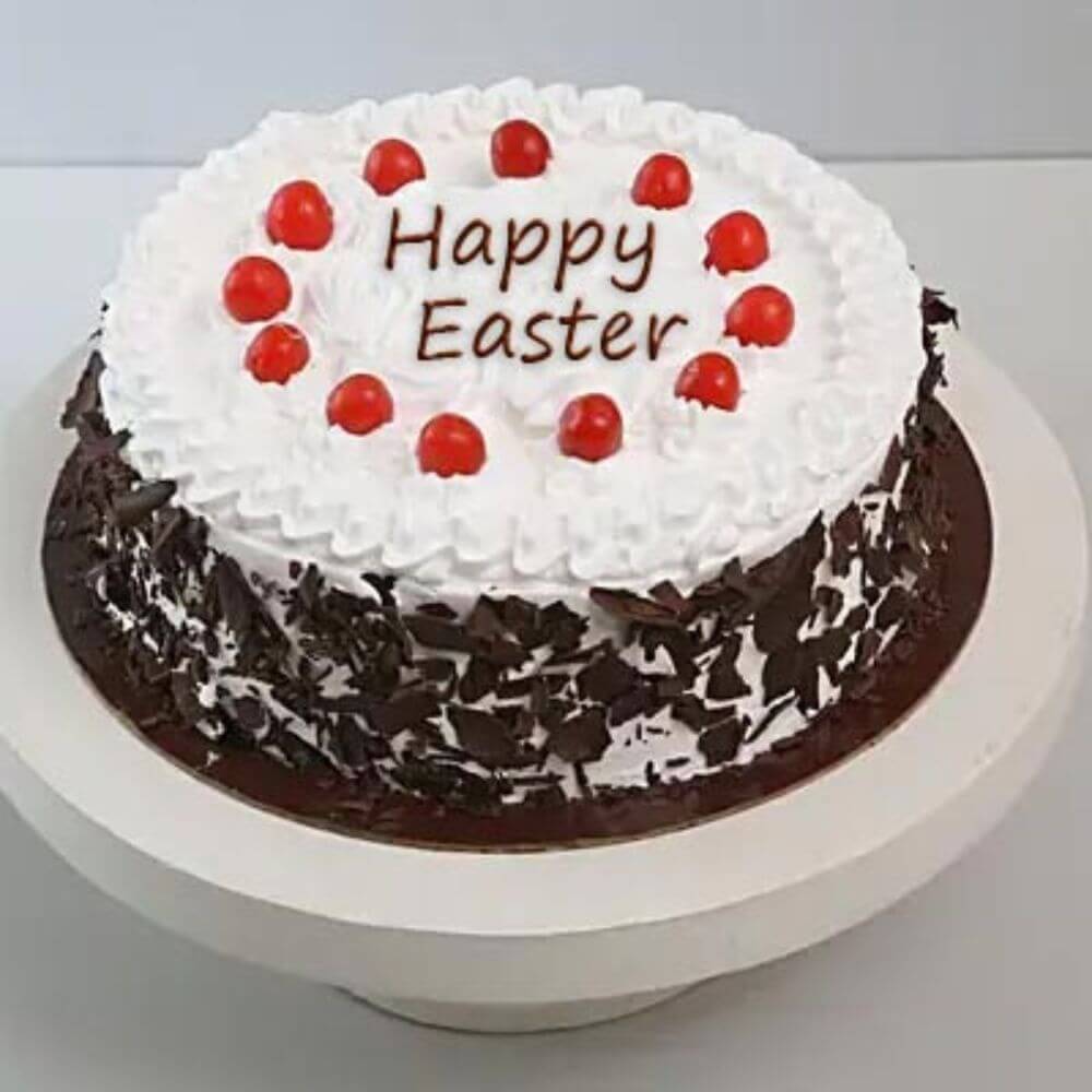 GHBC-708-1000x1000 Happy Easter Day 500g Black Forest Cake - Image 1
