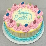 Easter Celebration Cake – Light Yellow with Swirled Frosting
