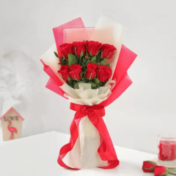 The 8 Red Roses Shades of Love Bouquet