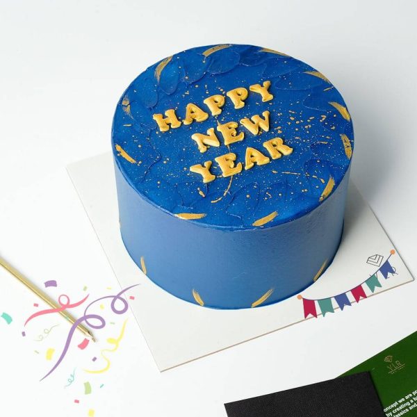 Happy New Year Bento Cake (500g) in Blue Theme