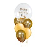Personalized Gold & Yellow Happy Birthday Balloon Set