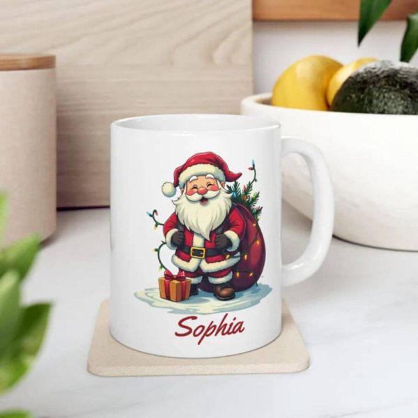 Personalized Xmas Mug with Santa & Custom Name