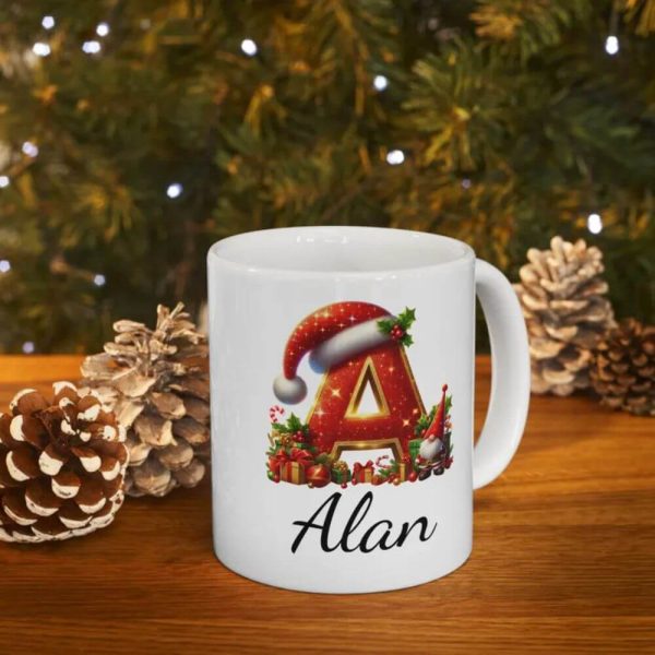 Christmas Theme Mug with Personalized Name