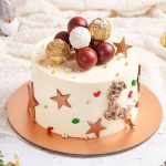 Golden Christmas Celebration Bento Cake