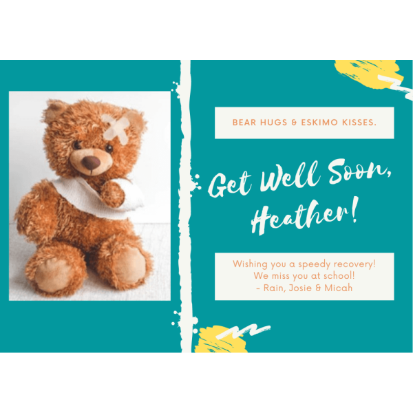 Get Well Soon Personalized Gift Card