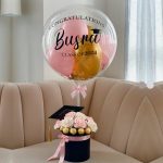 Graduation Bubble Balloon & Mixed Roses