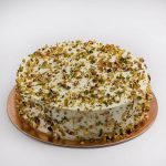 Eggless Pistachio Drizzled Vanilla Cake