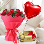 Love Roses Chocolates & Balloon