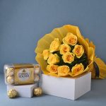 Sunkissed Rose Bouquet with Ferrero Rocher